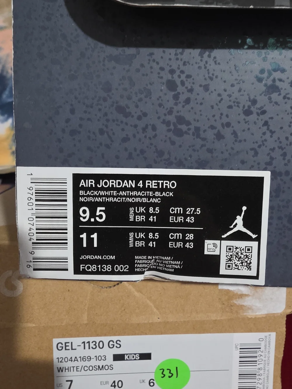 Nike Air Jordan 4 Retro - Black/Grey Men’s Basketball Shoes